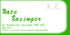 mate rosinger business card